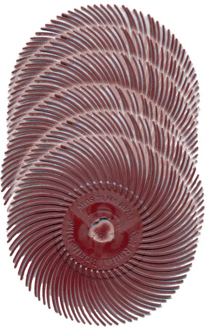 3" Radial Bristle Discs - Red - 220 grit A-4554-6