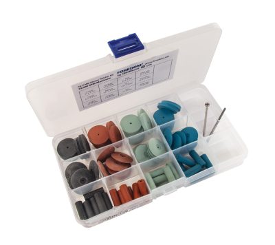 Silicone Bonded Abrasive Assortment, 74-Pc w/ Mandrels - AK11988M