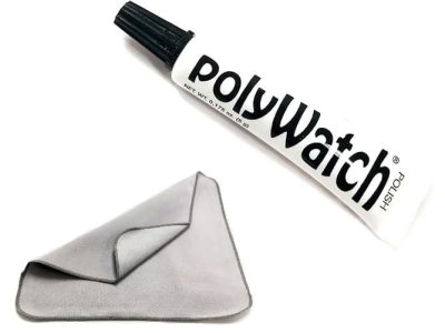 Polywatch Plastic Watch Crystal Scratch Remover Polisher with Premium Large 10x10 Soft Polishing Cloth