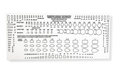 Euro Tool Diamond Gemstone Weight Gauge Gem Sizer Template Tool
